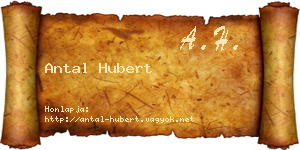 Antal Hubert névjegykártya