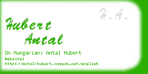 hubert antal business card